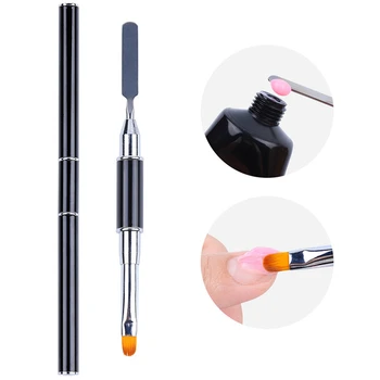 10stk Dobbelt Side Nail Art Pensel, Spatel Poly Nail Gel Pen Manicure Tip Udvidelse Akryl Builder Tilbehør Stang Værktøj