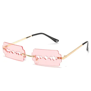 2020 Rammeløse Blade Solbriller Kvinder Luksus Mærke Gothic Metal Solbriller Mænd, Særlig Farverigt Design Solbriller Kvinde Mand