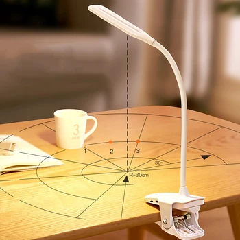 Kreative LED 360° Folde, Klemme bordlampe Beskyttelse af Øjne USB-Genopladelige Dæmpning Klip På Light For Bogen Seng Og Computere