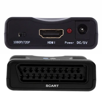 10stk/masse 1080P HD-SCART Til HDMI Converter-Video Audio Signal Adapter Omformer til Smart TV DVD-Bærbar computer