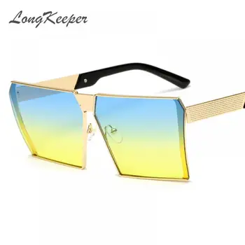 LongKeeper Mode, store Solbriller Metal Frame-Pladsen Luksus Brand Designer Kvinder Spejl solbriller Mænd UV400 Gafas