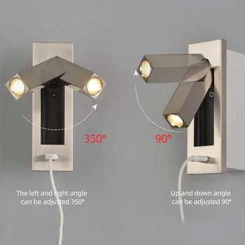 Hartisan Moderne Led-Væg Lys Armatur USB Oplader Belysning Sconce Lampe sengelampe væglampe Hovedgærde Indendørs Belysning i Spejle