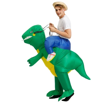 Mascot Ride Dinosaur Oppustelige Kostumer, Cosplay Halloween Kostume til Voksne Børn Carnival Part Spille en Rolle T-rex Tøj