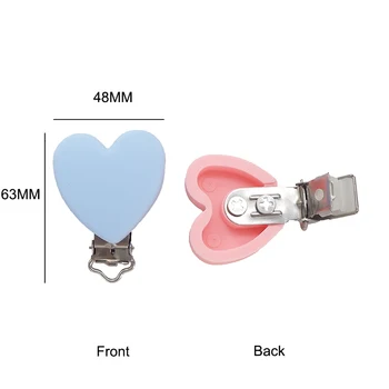 Chenkai 20PCS Silikone, hjerteformet Klip Baby Dummy Pacifier Klip BPA Fri For DIY Spædbarn Halskæde Sut Kæde Tilbehør