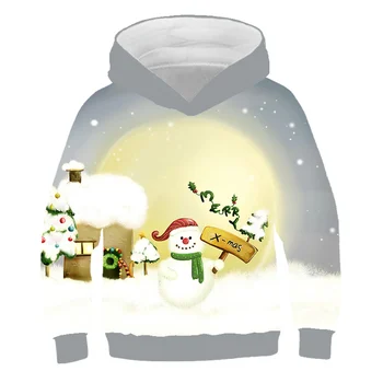 Jul snemand 3D-Hættetrøje Coat børn Sweatshirts 3D-Hættetrøjer Pullovere Overtøj Hoodie drenge piger Træningsdragter Streetwear