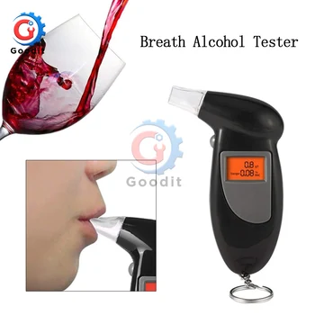Hurtig Svar, Professionel LCD-Politi Alarm Breath Alkohol Tester Digital Alkohol Detektor Spiritusballon med Display med Baggrundslys