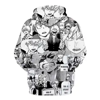Anime Boku Ikke Helt den Akademiske verden Hættetrøjer Mænd Dreng Streetwear Sweatshirts Hip Hop Træningsdragt Bakugou Collager Mænds Trøjer Overdimensioneret