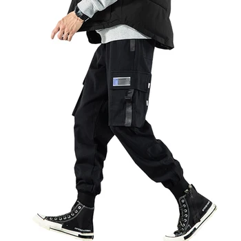 2020 Mænd Cargo Bukser Sidelommer Mænd Patchwork Casual Jogger Mode Taktiske Bukser Harajuku Streetwear Sweatpants