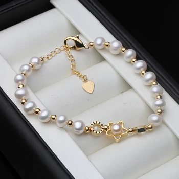 Bryllup Fine Charm Perle Smykker Naturlig Hvid Ferskvands Perle Armbånd Til Kvinder Jubilæum Gave