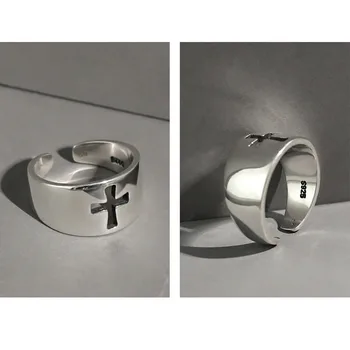 S'STEEL på Tværs af Ringe 925 Sterling Sølv For Kvinder koreanske Vintage Designer Ring Justerbar Bijoux Femme Sølv 925 Fine Smykker