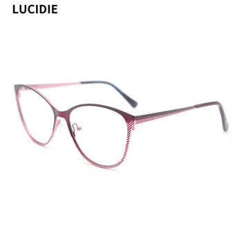 LUCIDIE 2020 Mode Nye Cat Eye Kvinder Briller Ramme Klar Linse Forestilling Metal Stribe Briller Frame Briller Mænd Briller