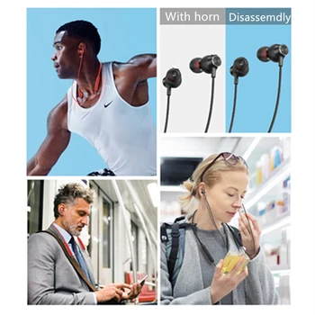 Oppselve Bluetooth-5.0 Øretelefoner Magnetiske Sport Kører Headset Vandtæt Sport Earbuds støjreduktion Hårsmykker for Telefonen