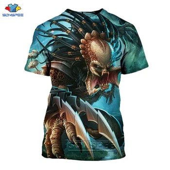 SONSPEE Tilpasse Tee Shirt Kvinder Halloween Horror Predator T-shirts 3D-Print Mænds Sommer Top Fitness Tøj kortærmet Tshirt