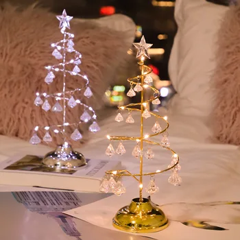 Guld Sølv led-jul String lys Træ soveværelse Xmas udsmykning bordlampe varm hvid kold hvid fjernsyn indretning små lys nat
