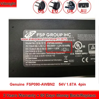 Ægte FSP 54V 1.67 EN 4pin FSP090-DMBC1 FSP090-AWBN2 AC-Adapter til Zyxel GS1900-8HP 8-PORT POE SMART SWITCH SG-300-10PP SKIFTE