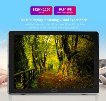 2021 Nyeste L106 10.6 Tommer Tablet MT6797 X25 Deca Core 6GB RAM 128GB ROM 1920*1200 IPS-Skærm 13.0 MP Dual 4G Android-Tablets 10