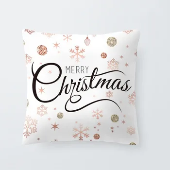 Personlig Glædelig Jul Pudebetræk Rose Gold Snefnug Hjorte Sofa Dekoration Pudebetræk Marmor Stjerne Ball Geometri Puder