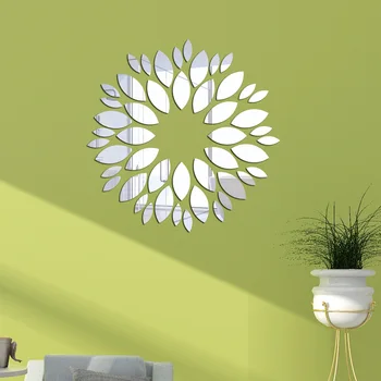3D Kronblad Akryl Wall Stickers Spejl Mærkat Tapet Soveværelse, Stue, Indretning, boligindretning Tilbehør
