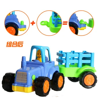 Inerti bil, store tegnefilm engineering bil toy, mini Q bil model toy sæt, børnenes legetøj gave