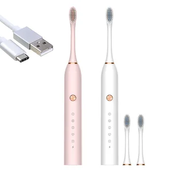 Sonic elektrisk tandbørste USB-opladning, vibrationer blød pels, der kan Udskiftes af tandbørste hoved Voksen par GG225