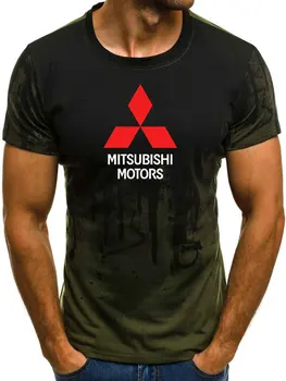 Herre Korte Ærmer Mitsubishi Bil Logo Herre T-shirt til Sommeren afslappet Bomuld Gradient t-shirts Mode HipHop Harajuku Mandlige Brand Tee