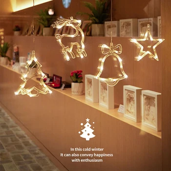 Bærbare Glædelig Jul LED-Light-Vindue Sucker Lampe juledekoration Til Hjemmet nytår Gave