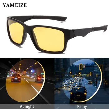 YAMEIZE Driver Night Vision Goggles Mænd Polariserede Solbriller Kvinder Anti Glare Bil, der Kører Briller Gul Linse Briller UV400