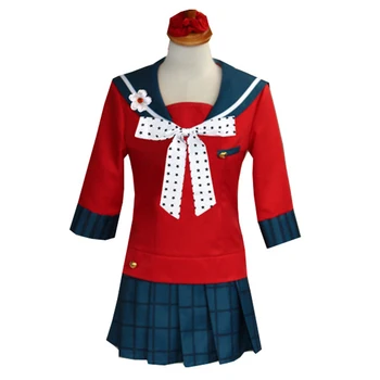 Anime Danganronpa Harukawa Maki Cosplay Kostume Carnival part langærmet Nederdel Uniform Fristelsen Sømand, der Passer Til Kvinde