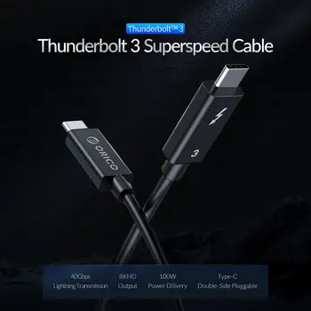 ORICO Thunderbolt-3-Kabel USB-C Type C 8K60Hz HD-5A PD100W Thunderbolt-3 Kabel Til Macbook Pro Type C-Kabel Thunderbolt 3