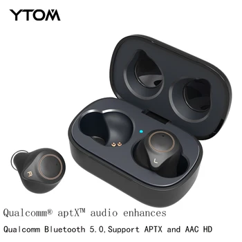 T1 Bluetooth-5.0 Hovedtelefoner understøtter AAC, aptx, Trådløse Hovedtelefoner, 6 timer musik gang med HD-dyb bas mini øretelefoner til din smartphone