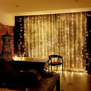 2x2/3 x 3/6x3m LED Icicle String Lys Jul kulørte Lamper garland Udendørs Hjem Til Bryllup/Party/Forhæng/Have Dekoration