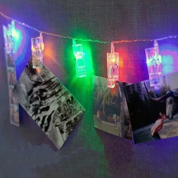 LED Hængende Billede, Foto, Klip Pinde Lyse String Lys Lampe Indendørs, fest,bryllup indretning, varm flerfarvet 10/20/30 pærer