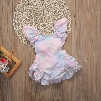 Citgeett Sommer Mode Blomster Nyfødte Spædbarn Baby Pige Heldragt Buksedragt Udstyr Sunsuit Tøj 0-3Y
