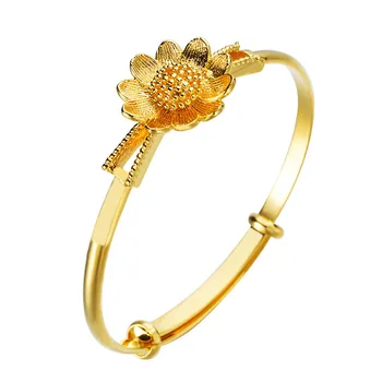 2018 Fin Guld Armbånd til Kvinder, Kvindelige Guld, Armbånd Guld 999 24K Guld Lotus Armbånd Bryllup Bride Håndled Smykker