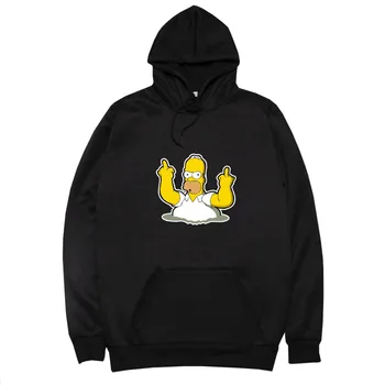 2020 Kawaii Simpsons Unisex Sort Pullover Søde Trykt Drenge Sport Mode Hoodie Sjove Hætte Størrelse XS-4XL