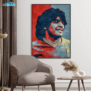 Top Fodbold Stjerne Maradona Plakat Væg Kunst, Sport Fodbold Spiller Portræt Maleri Nordiske Lærred Print Billede Indretning Room Decor