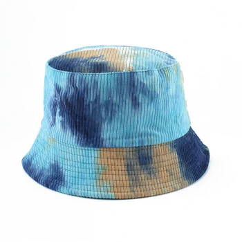 Tie Dye Fløjlsbukser Reversible Bucket Hat Til Kvinder, Efterår Og Vinter Mænd Panama Udendørs Fiskeri Cap Solcreme Fisker Hatte Bob