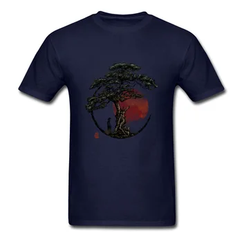 Solnedgang I Huangshan T-shirt til Mænd T-Shirt i Kinesisk Stil t-shirt Bomuld, Hvid Tee Pine Tree Print Voksen Top Tøj, No Fade