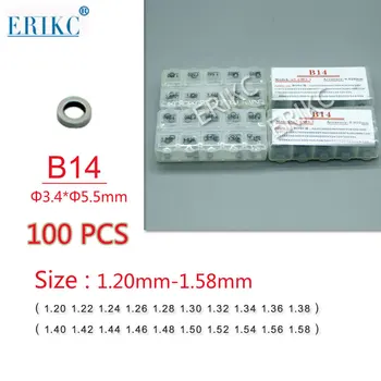 ERIKC B14 Dyse Justering Skive Kit og Injektor Reparation Shim Sæt Størrelse: 1.20 mm--1.58 mm For Stofbrugere, 100 Brikker