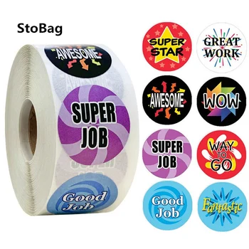 StoBag 500pcs Godt Job Klistermærker For Studerende, Lærere Belønning Label Super Star Kids Motiverende Gave Forsyninger Fejrer