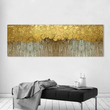HDARTISAN Væg Kunst, Lærred Maleri Golden Abstrakt Billede Udskriver Home Decor Uden Ramme