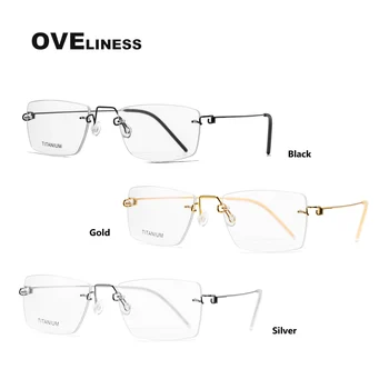 Retro briller rammer Titanium øje uindfattede briller ramme mænd kvinder 2020 mode Optiske Nærsynethed Recept briller briller