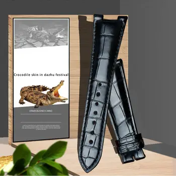 Krokodille læder urrem erstatter Nautilus herreur 5711 5712g serie hak 25 * 12 mm bambus grain læder ur band