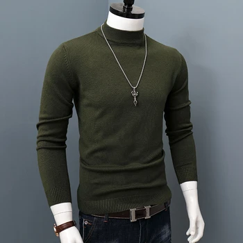 ARCSINX Uld Sweater Mænd Mode langærmet Trænings-og Trække Homme Vinter Solid Farve Slim Fit Halvdelen Rullekrave Mænd Pullover
