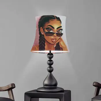 Stof Lampeskærm Klud Lampe Dække Afro Piger Art Design Tabel Loft Lys Dækning Indendørs Belysning Tilbehør DIY Dropshipping