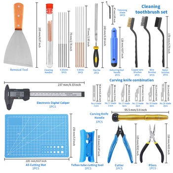 42Pcs/Indstil 3D-Print Tool Kit Indeholder Værktøj, Rengøring Værktøj til Fjernelse af med opbevaringspose 3D-Printer Værktøj til Rengøring Demontering