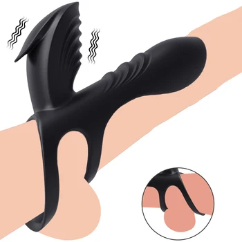 Penis Vibrator Sex Legetøj til Par Vibrating Ring-Penis Erektion Klitoris Stimulator Butt plug Erotisk Voksen Sex Legetøj Til Mænd