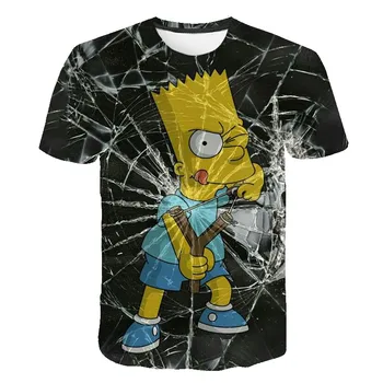 Drenge Pige T-Shirt Sjove Homer Simpson Og hans Søn 3D Printede Shorts Ærme T-shirt Mode Afslappet Toppe & t-Shirts Mærke Tøj 14T