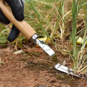 Let Have Manuel Omplantning Lugning Gaffel Græs Remover Træ Håndtag Trimning Dyrke Grave Trække Grubber