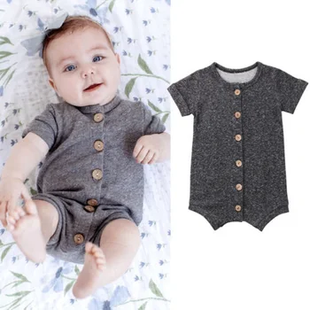 Nyfødte Baby Drenge Piger Casual Tøj Romper Buksedragt Bomuld Kortærmet Tøj Tøj